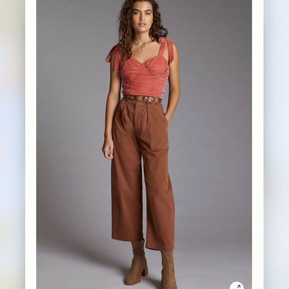 Anthropologie Corset-Seamed Velvet Top Size L - Picture 4 of 11